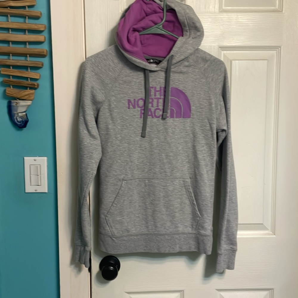 The North Face Gray and Purple Hoodie